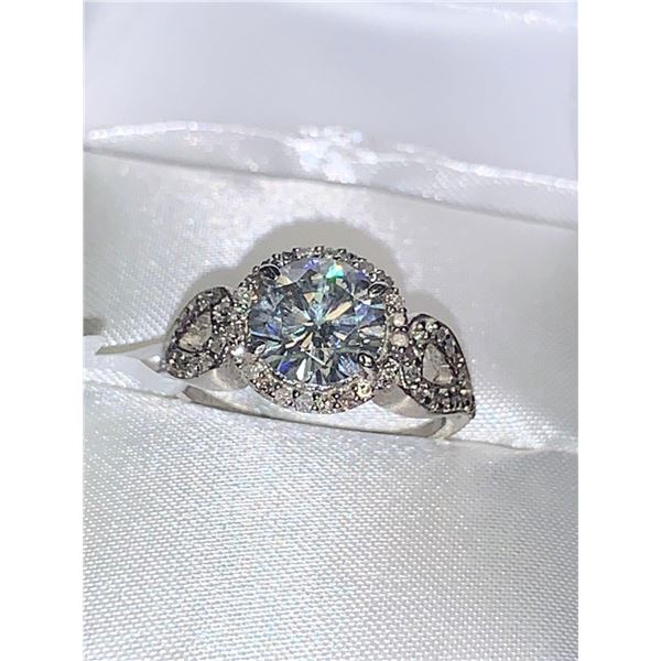 Ladies Brilliant cut 1.85 Carat Solitaire 14K White Gold Ring Appraisal Certificate $3100.00