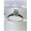 Image 1 : 14K Yellow Gold .44 Carat Solitaire Moissanite Engagement Ring Appraisal Certificate $800.00