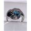 Image 1 : Ladies Blue Topaz Solitaire Gem in Hands .925 Silver Ring