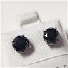 Image 2 : 14K White Gold Black Diamond(1.64ct) Earrings (~weight 1.28g), Made in Canada, Appraised Retail $170