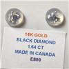 Image 4 : 14K White Gold Black Diamond(1.64ct) Earrings (~weight 1.28g), Made in Canada, Appraised Retail $170