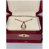 Image 1 : Ladies 10K GP Tear Drop Solitaire Pendant & Chain Gift Set