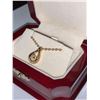 Image 2 : Ladies 10K GP Tear Drop Solitaire Pendant & Chain Gift Set