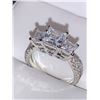 Image 2 : Ladies Triple Solitaire Princess Cut Anniversary Ring .925 Silver size 7