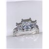 Image 4 : Ladies Triple Solitaire Princess Cut Anniversary Ring .925 Silver size 7