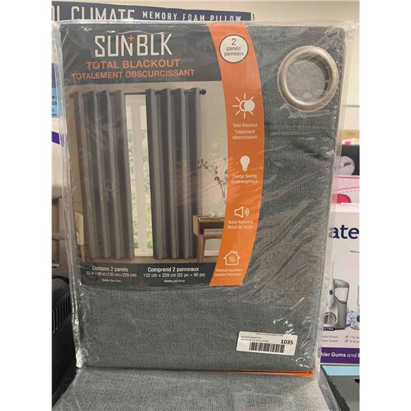 Sun+Blk Total Blackout Noise Reduction & Thermal Insulation 2 Panels 52"x90"