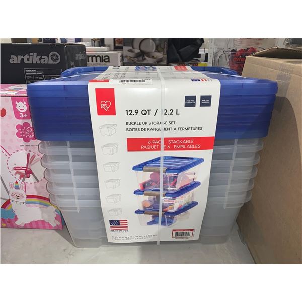 Iris 12.2L Buckle Up Storage Set 6 Pack Stackable