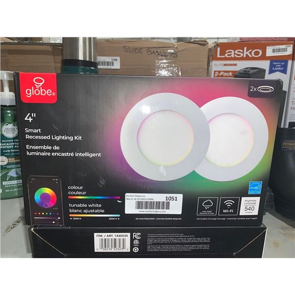 Globe 4" Smart Recessed Lighting Kit Dimmable With App Wifi