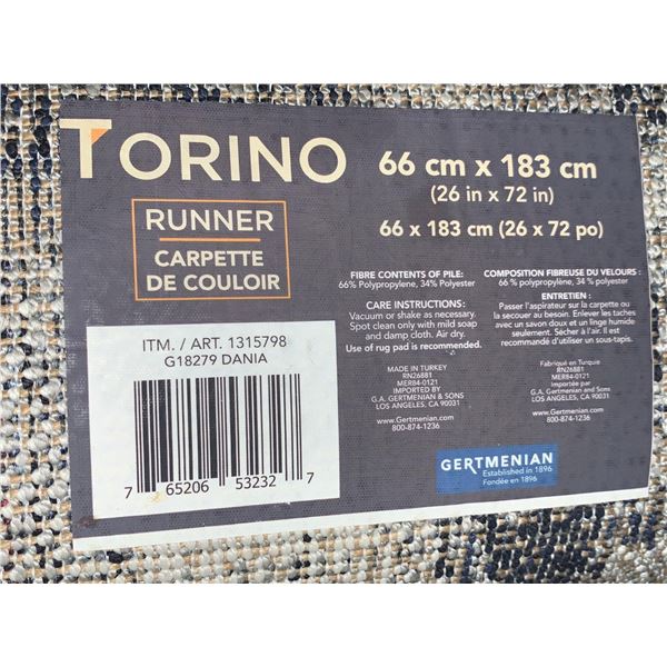 Torino Runner Carpet 26" x 72"