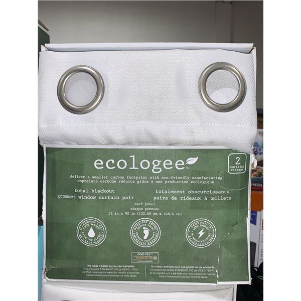 Ecologee Total Blackout Grommet Window Curtain 52"x90" 2 panels