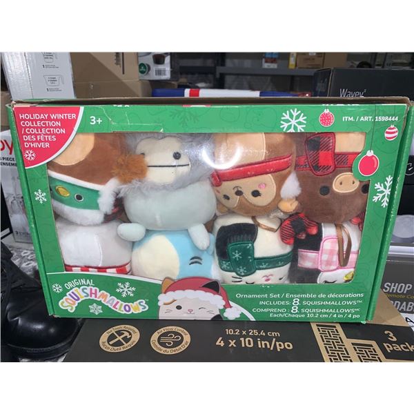 Squishmallows Ornament Set 4" x 8 Holiday Winter Collection