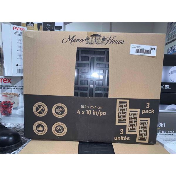 Manor House 4" x 10" Brown 3pk Vent Cover