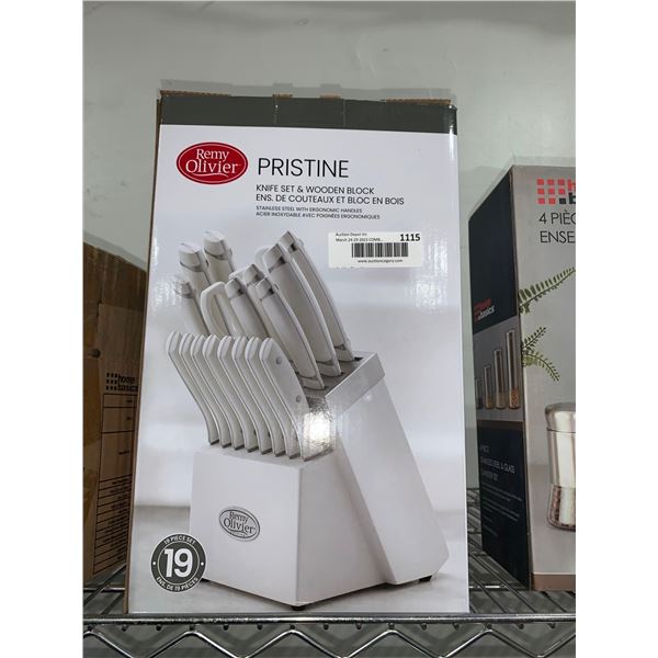 Remy Olivier Pristine Knife & Wooden Block 19pc Set