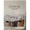 Image 2 : Stokes Canister Set 3 Piece Glass Chalk Included