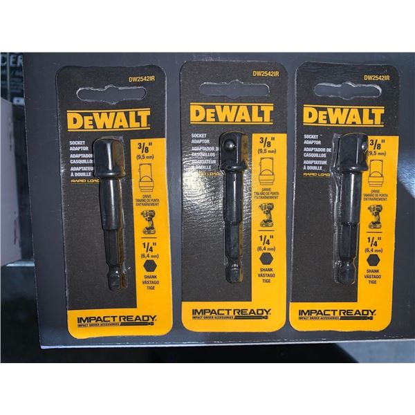 DeWalt Socket Adaptor 3/8" Drive Lot of 3