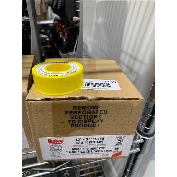 Oatey 1/2" x 260" Yellow Gasline PTFE Tape Case of 20 rolls