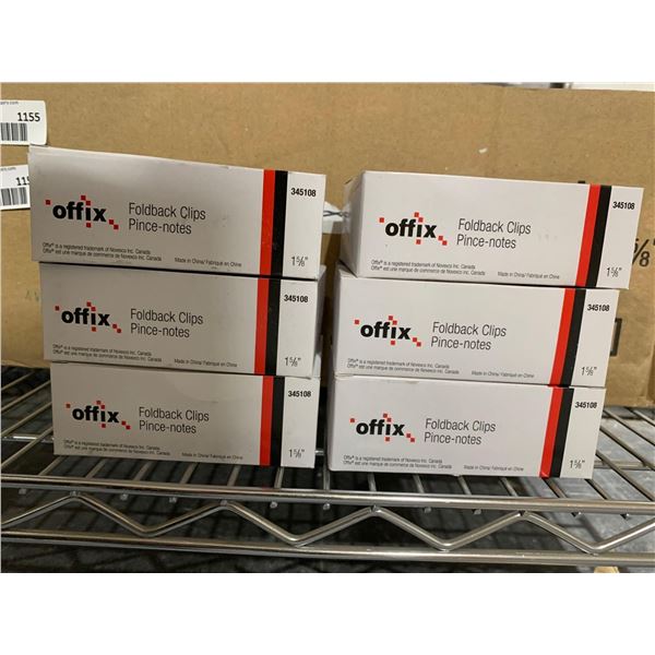 Offix FoldBack Clips 1 5/8" Black 12 pack x's 6 boxes