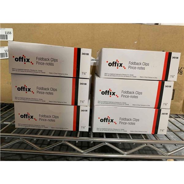 Offix FoldBack Clips 1 5/8" Black 12 pack x's 6 boxes