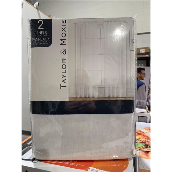 Taylor & Moxie 2 Panels 52" x 90" Cosmo White Sheer Panels