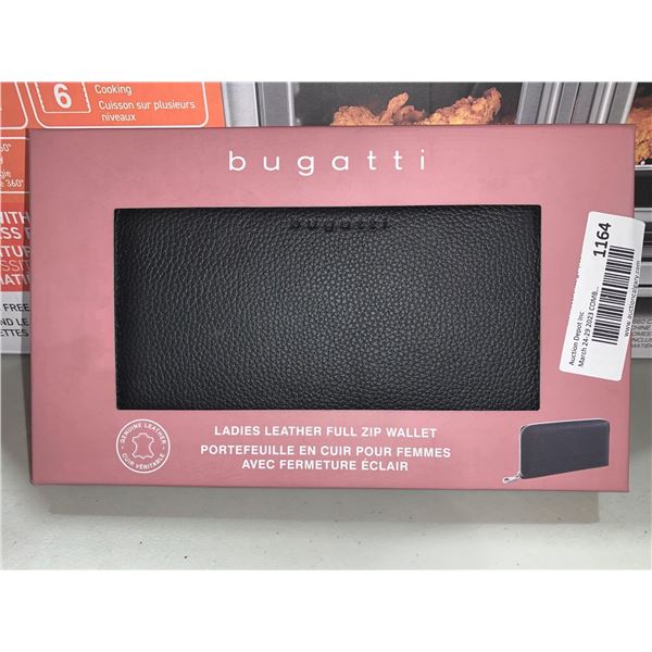 Bugatti Ladies Full Zip Wallet Black Leather
