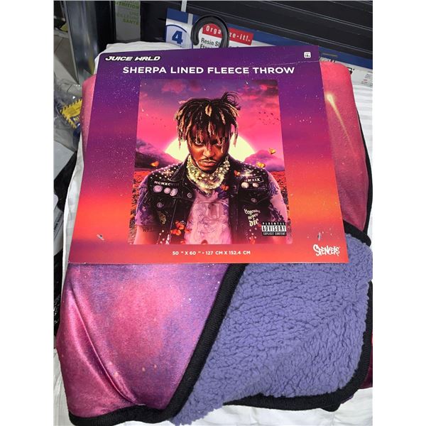 Sherpa Lined Fleece Throw Juice Wrld 50"x60"
