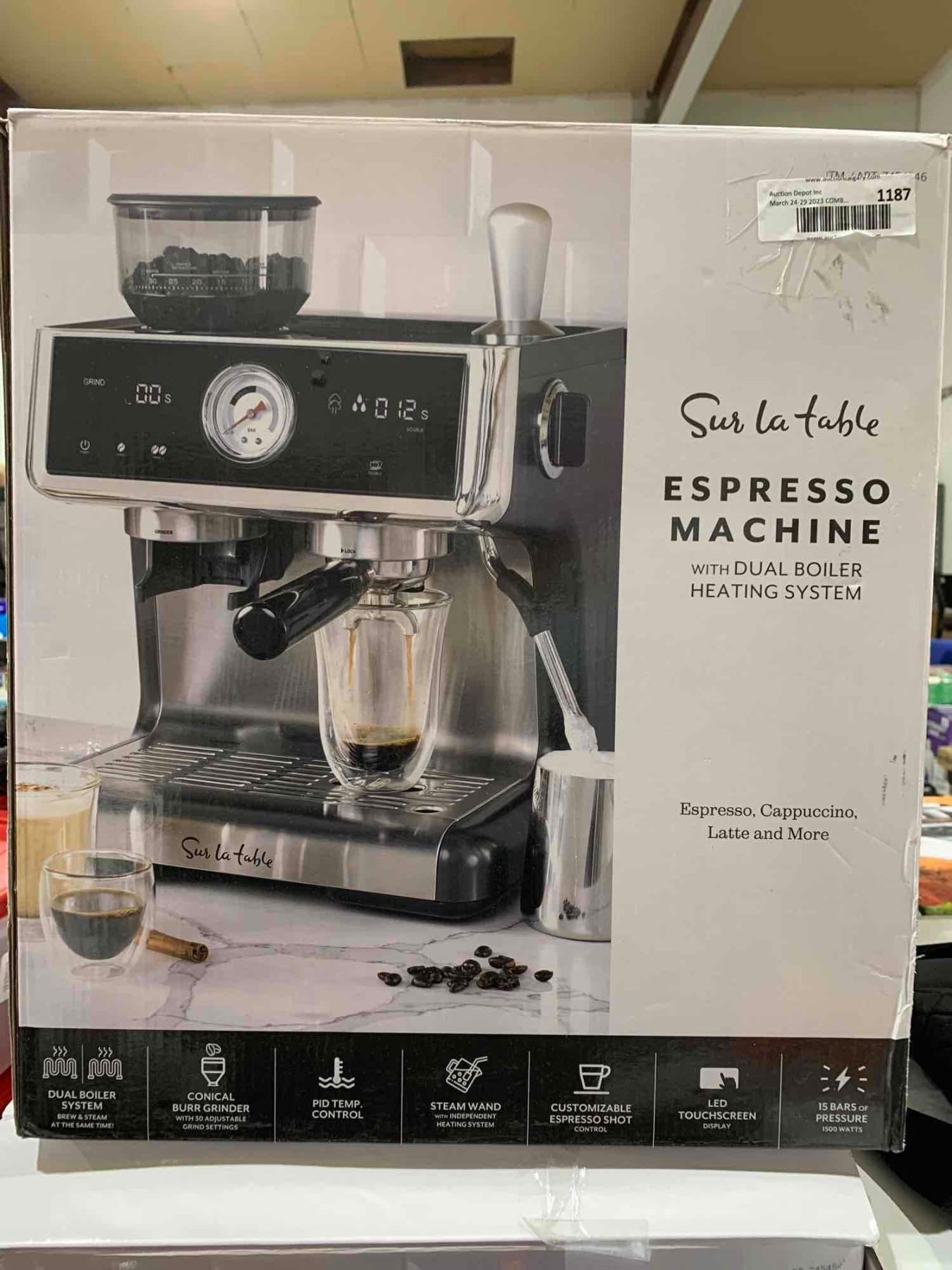 Sur La Table Espresso Coffee Maker With Built In Milk Frother Conical Sur la table espresso coffee maker with built in milk frother conical
