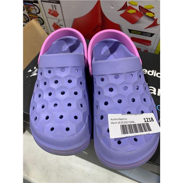 Joybees Kids Slip On Shoes - Blue Iris/Pastel Pink - Size Youth 1