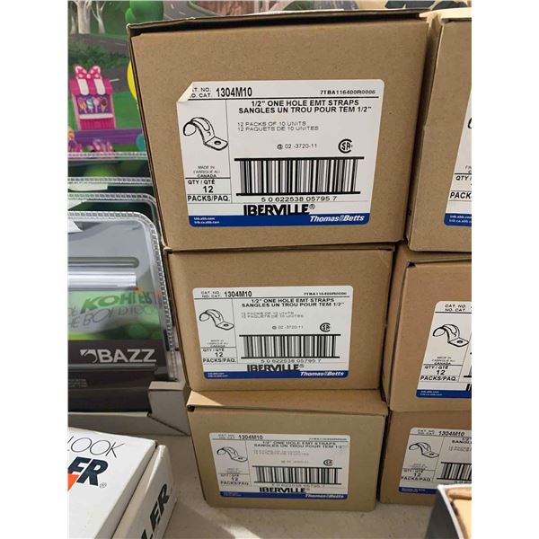 Iberville 1/2" One Hole EMT Straps  - 3x(12x10)