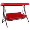 Image 1 : Style Selections Futon Bed/Seat Swing - 3-Person - 8-ft - Steel/Polyester - Red/Brown