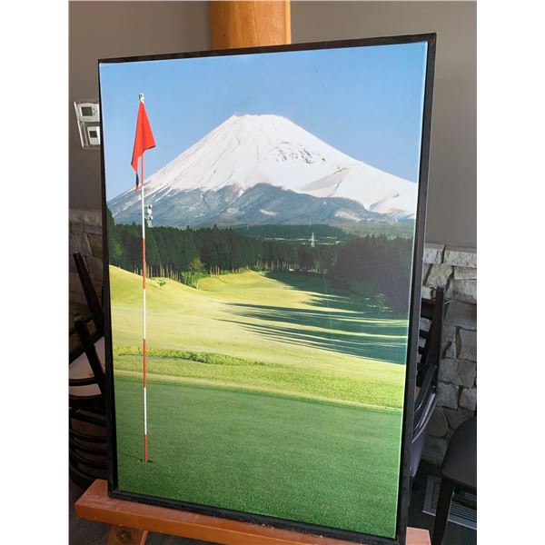 Framed Canvas Artwork Mt Fuji Golf - 37x26 inch
