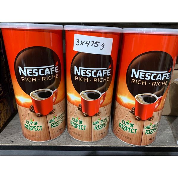 Lot of 3 Nescafe Instant Coffee 3x475g