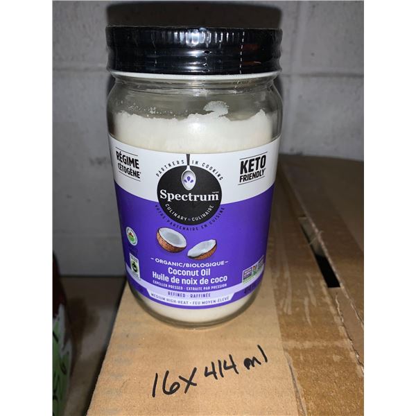 Spectrum Organic Coconut Oil 16 x 414ml