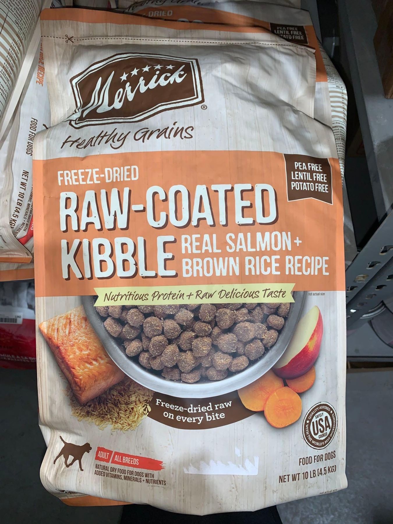 Merrick Freeze Dried Raw Coated Kibble Salmon & Brown Rice Adult 10lb Bag