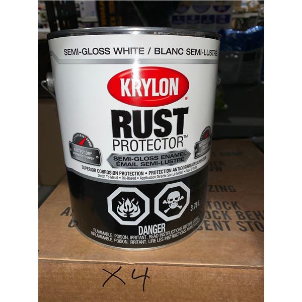 Krylon Semi Gloss White - Rust Protector Paint 4x3.78L