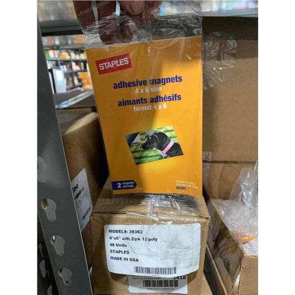 Staples Adhesive Magnets Back 4x6" - 48 Units