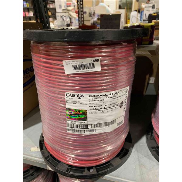 Carol C4306A.41.03 4 Cond 18 Guage Red Fire Alarm Cable 1000'