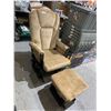 Image 2 : Glider Chair with Ottoman, Espresso Frame, Locking Feature on the chair and ottoman