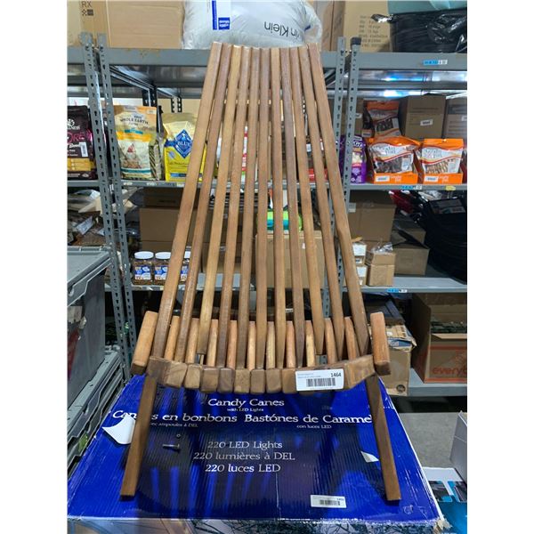 Tamarack Folding Wooden Outdoor Chair -Stylish Low Profile Acacia Wood Lounge