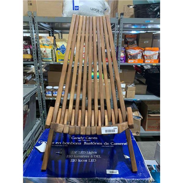 Tamarack Folding Wooden Outdoor Chair -Stylish Low Profile Acacia Wood Lounge