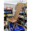 Image 2 : Tamarack Folding Wooden Outdoor Chair -Stylish Low Profile Acacia Wood Lounge