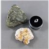 Image 1 : Set of 3 Mineral Specimens - Herkimer Diamond / Barite / Pyrite