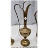 Image 4 : 3 Metal, bronze colored pitchers and vase