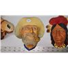 Image 3 : 3 assorted "Bossons" decorative head, wall mount figures - Man and horse, old man and native America