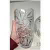 Image 6 : 2 assorted Crystal glassware - Starburst vase and large star crystal serving bowl