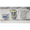 Image 1 : 3 assorted pitchers - glass, porcelain