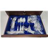 Image 3 : Lovely wooden case, filled with cutlery - 17"W x 7"H x 12"D