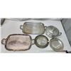 Image 1 : Electroplated silver bundle - 2 large trays, 2 plates and ashtray