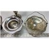 Image 3 : Electroplated silver bundle - Candle holder, 2 small serving dish, and small candle holder