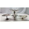 Image 4 : Electroplated silver bundle - Candle holder, 2 small serving dish, and small candle holder