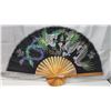 Image 3 : 2 decorative oriental style wall fans - red one is 30" W & black is 40"W
